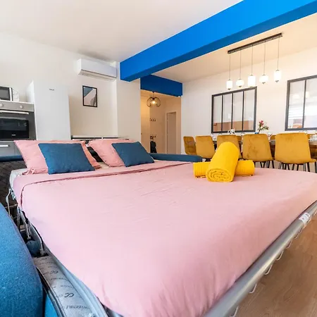 Grand Ideal Famille, Proche Plage, Bon Emplacement Pour Visiter La Cote D'azur 아파트 *